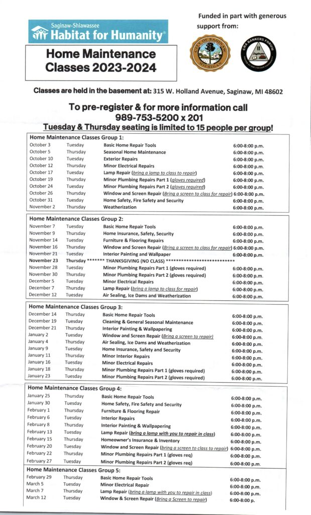 Home Maintenance Schedule